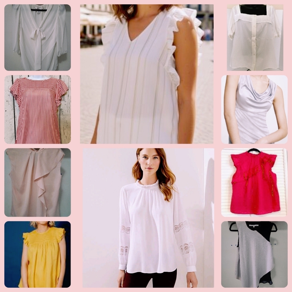 Bundle Of 10 Blouses Loft,Ann Taylor, Max Studio Sz S And M